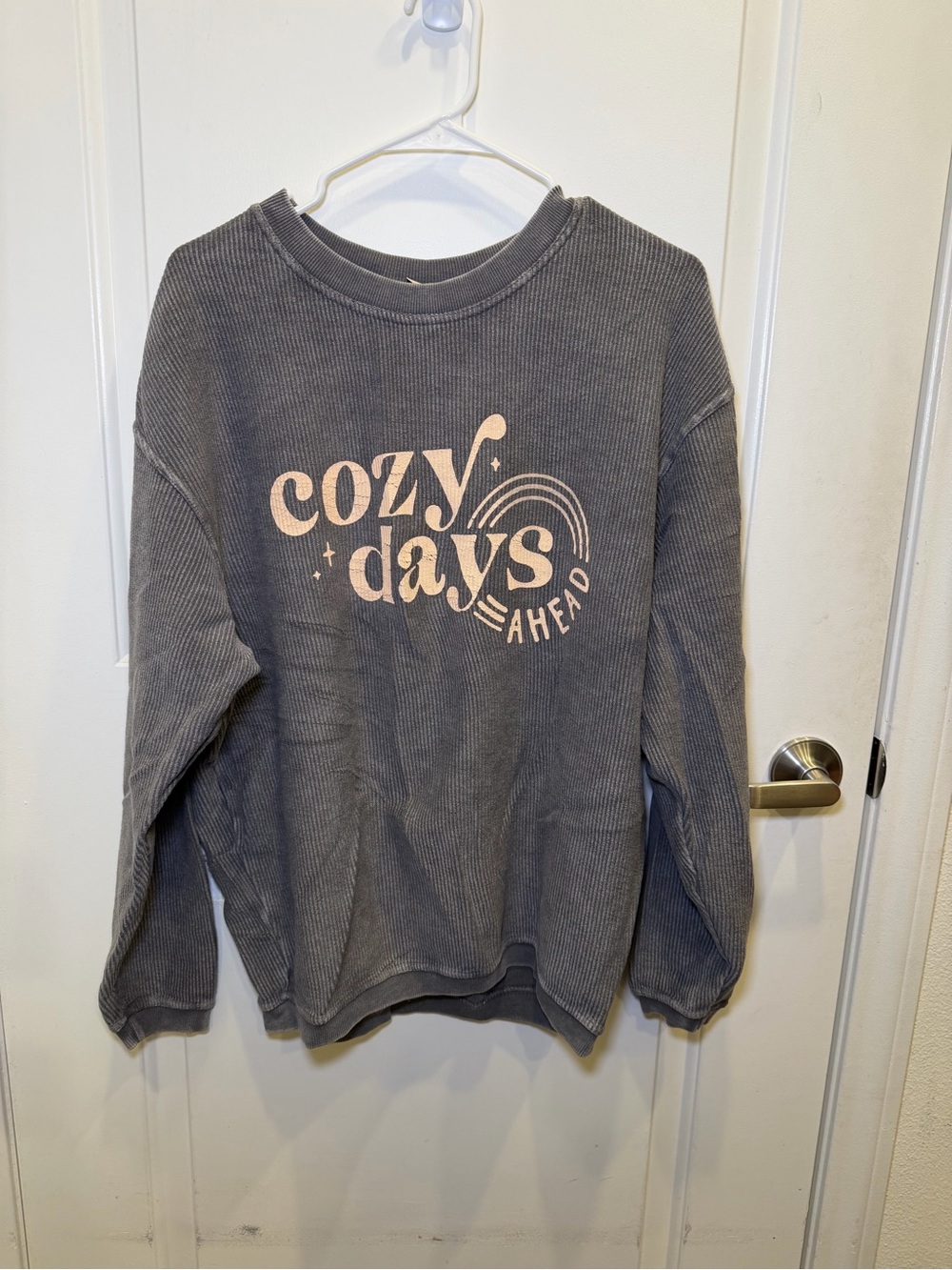 Like New Pink Lily Cozy Days Ahead Corded Unisex Sweatshirt